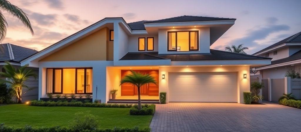 Renovated modern bungalow exterior in Malaysia