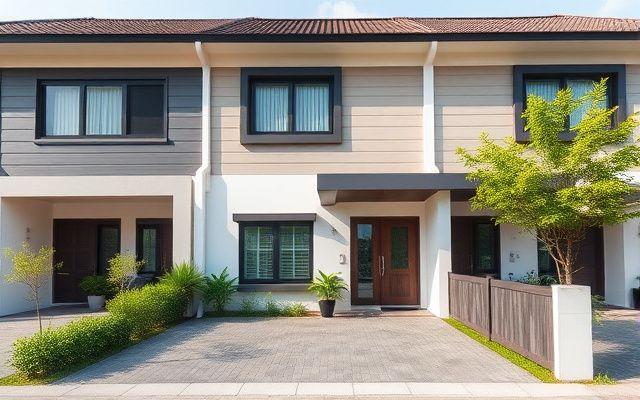 Refreshed terrace house facade